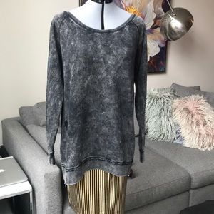 Garage Distressed look scoop look sweatshirt.